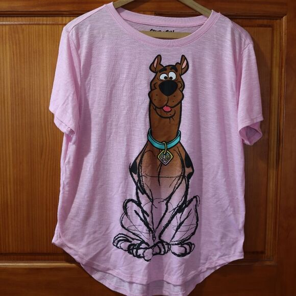 Scooby Doo XL Pink Graphic Tee Vintage Cartoon Nostalgia 90s - Picture 2 of 8
